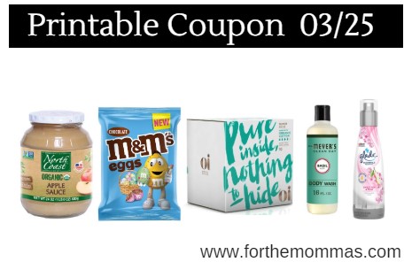 Newest Printable Coupons 03/25: Save On North Coast, Mars, Glade, Mrs Meyer & More
