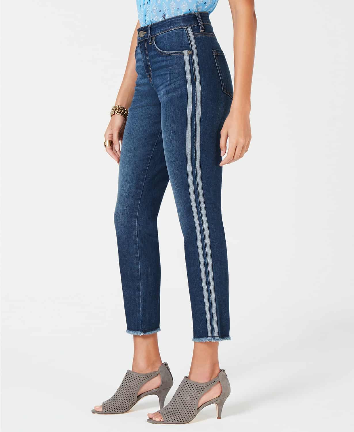 blue stripe jeans