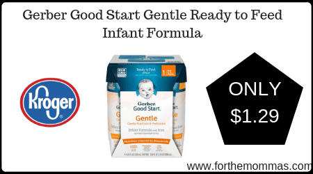 Kroger: Gerber Good Start Gentle Ready to Feed Infant Formula ONLY $1.29 {Reg $6.29}