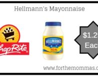 ShopRite: Hellmann’s Mayonnaise Just $1.25 Each Thru 4/20!