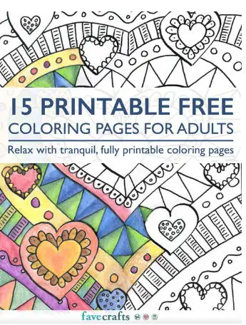 15 Printable FREE Coloring Pages for Adults