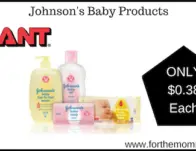 Giant: Johnson’s Baby Products ONLY $0.38 Each Starting 5/10!