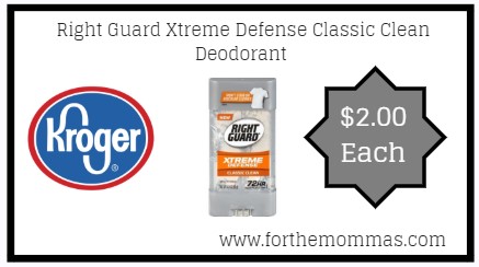 xtreme deodorant defense guard clean classic right kroger reg only