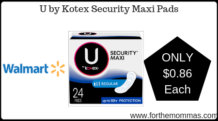 Walmart U By Kotex Security Maxi Pads Only 0 86 Walmart U By Kotex Security Maxi Pads Only 0 86