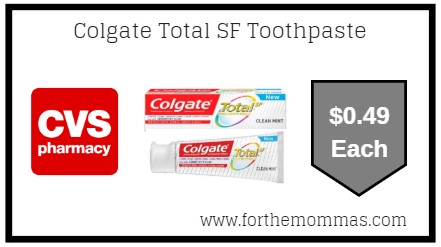 CVS: Colgate Total SF Toothpaste ONLY $0.49 Starting 6/16