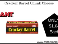 Giant: Cracker Barrel Chunk Cheese Just $1.04 each Starting 6/21!