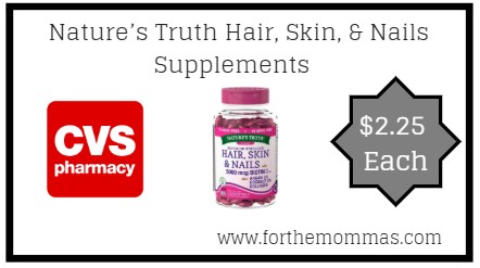 CVS: Nature’s Truth Hair, Skin, & Nails Supplements ONLY $0.99 Starting 6/9