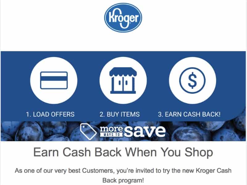 New Kroger Cash Back program