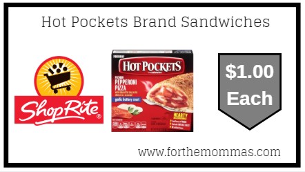 ShopRite: Hot Pockets Brand Sandwiches ONLY $1.00 Each Starting 8/4!
