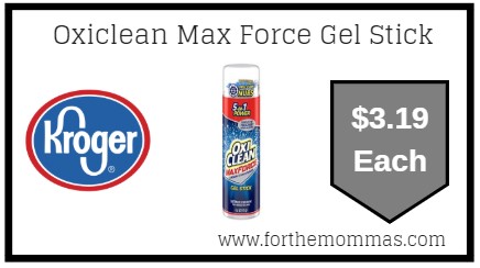 Kroger: Oxiclean Max Force Gel Stick ONLY $3.19 {Reg $3.99}