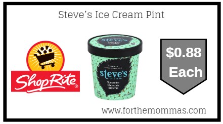 ShopRite: Steve’s Ice Cream Pints JUST $0.88 Each Starting 7/21!