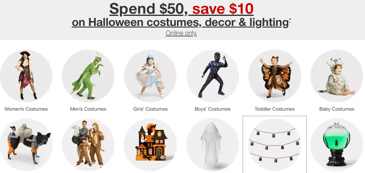 Target 10 Off 50 Halloween Costumes, Decor and Lighting