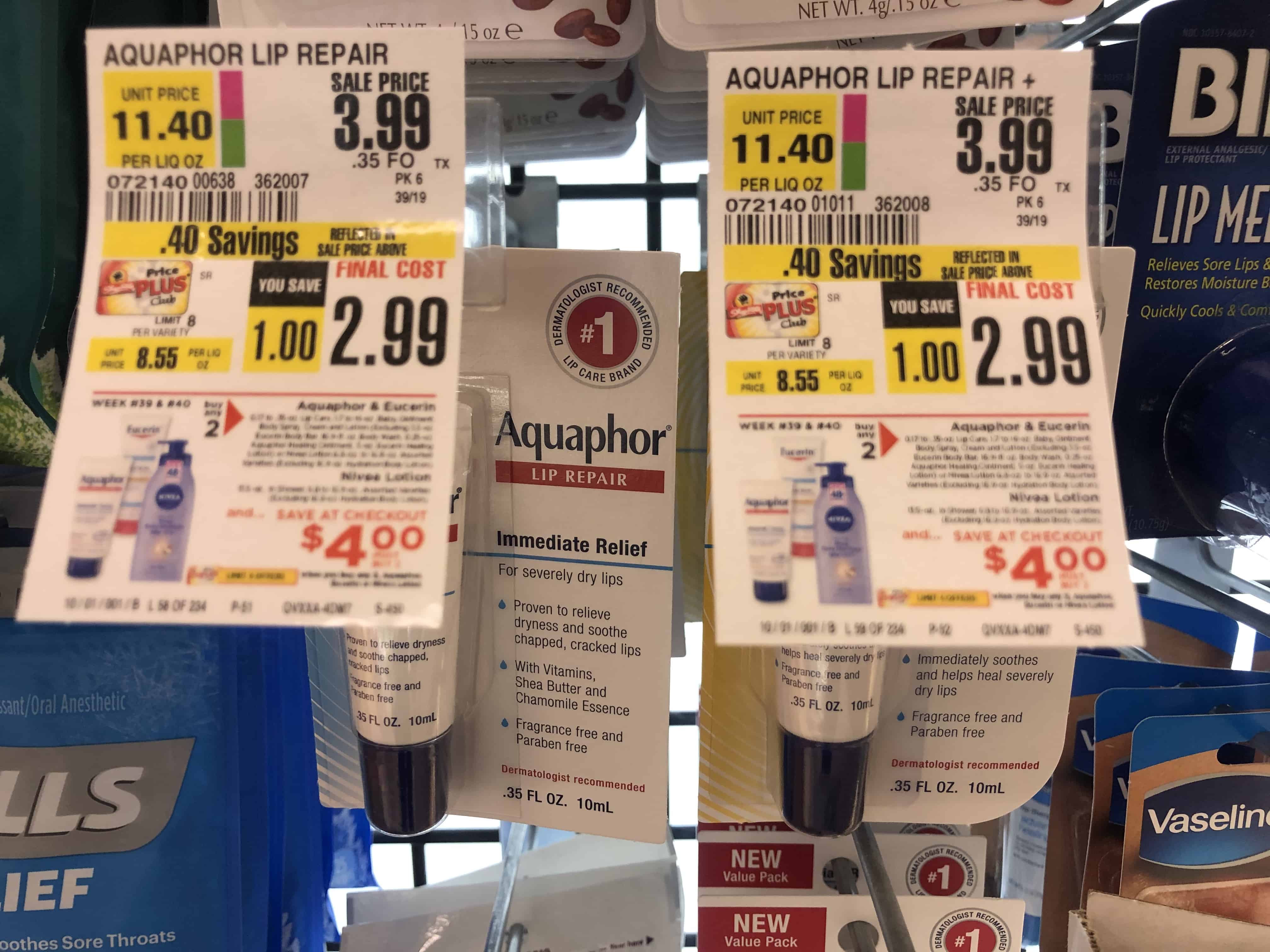 ShopRite: 2 FREE Aquaphor Lip Repair Products Thru 10/5!