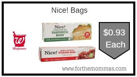 Walgreens: Nice! Bags ONLY $0.93 Each