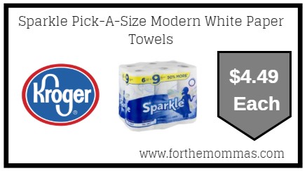 Kroger Mega Sale: Sparkle Paper Towels ONLY $4.49 {Reg $7.79}