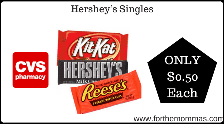 CVS: Hershey’s Singles ONLY $0.50 Each Starting 6/14