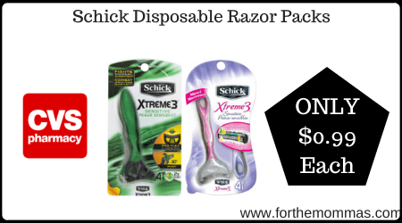 CVS: Schick Disposable Razor Packs