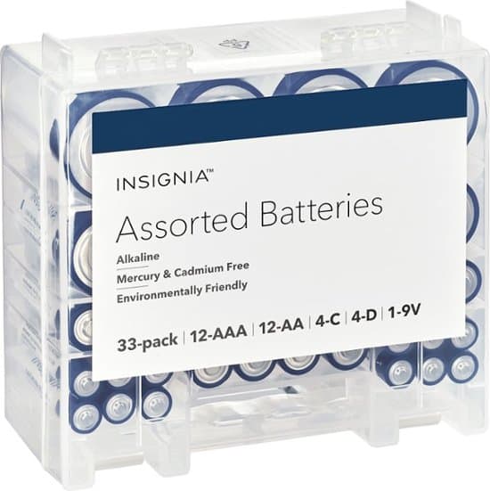 Insignia Assorted Batteries with Storage Box 33-Pk ONLY $11.99 (Reg $20)