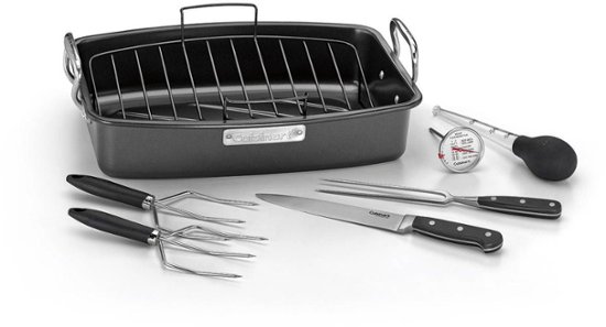 Cuisinart – Steel Nonstick 17” x 13″ Roaster Set with Carving Tools ONLY $39.99 (Reg $100)