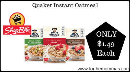 ShopRite: Quaker Instant Oatmeal