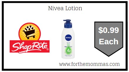 ShopRite: Nivea Lotion