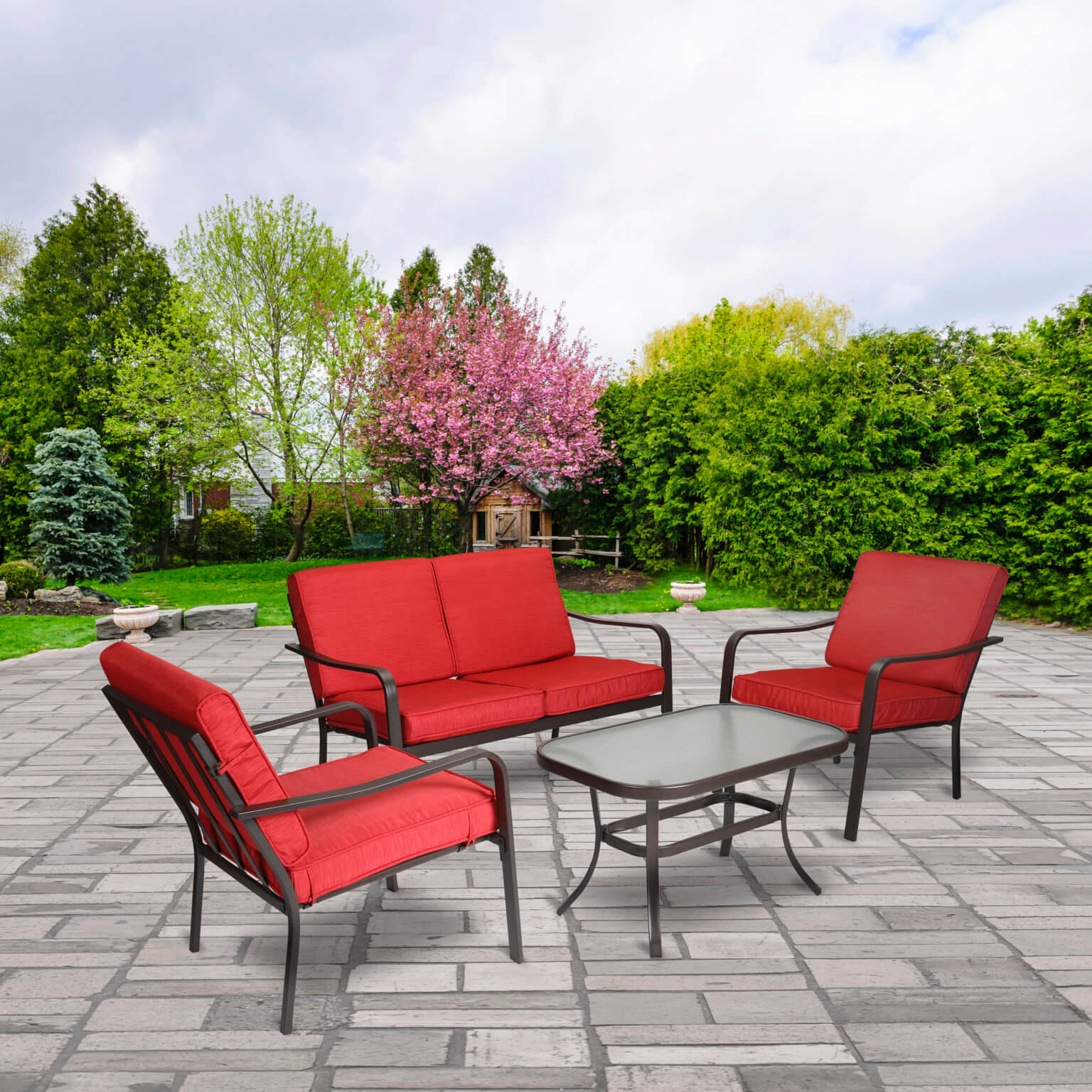 Mainstays Stanton 4-Piece Patio Furniture Conversation Set ONLY $199.97