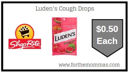 ShopRite: Luden’s Cough Drops ONLY $0.50 Each Thru 3/20!