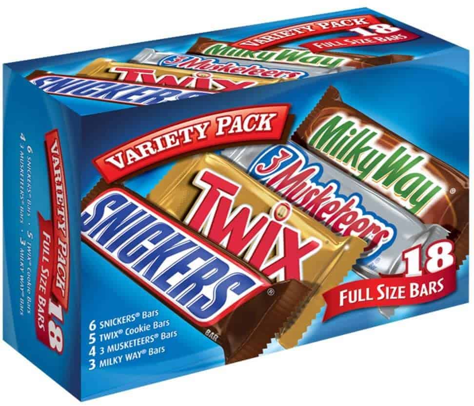 Snickers, Twix, 3 Musketeers