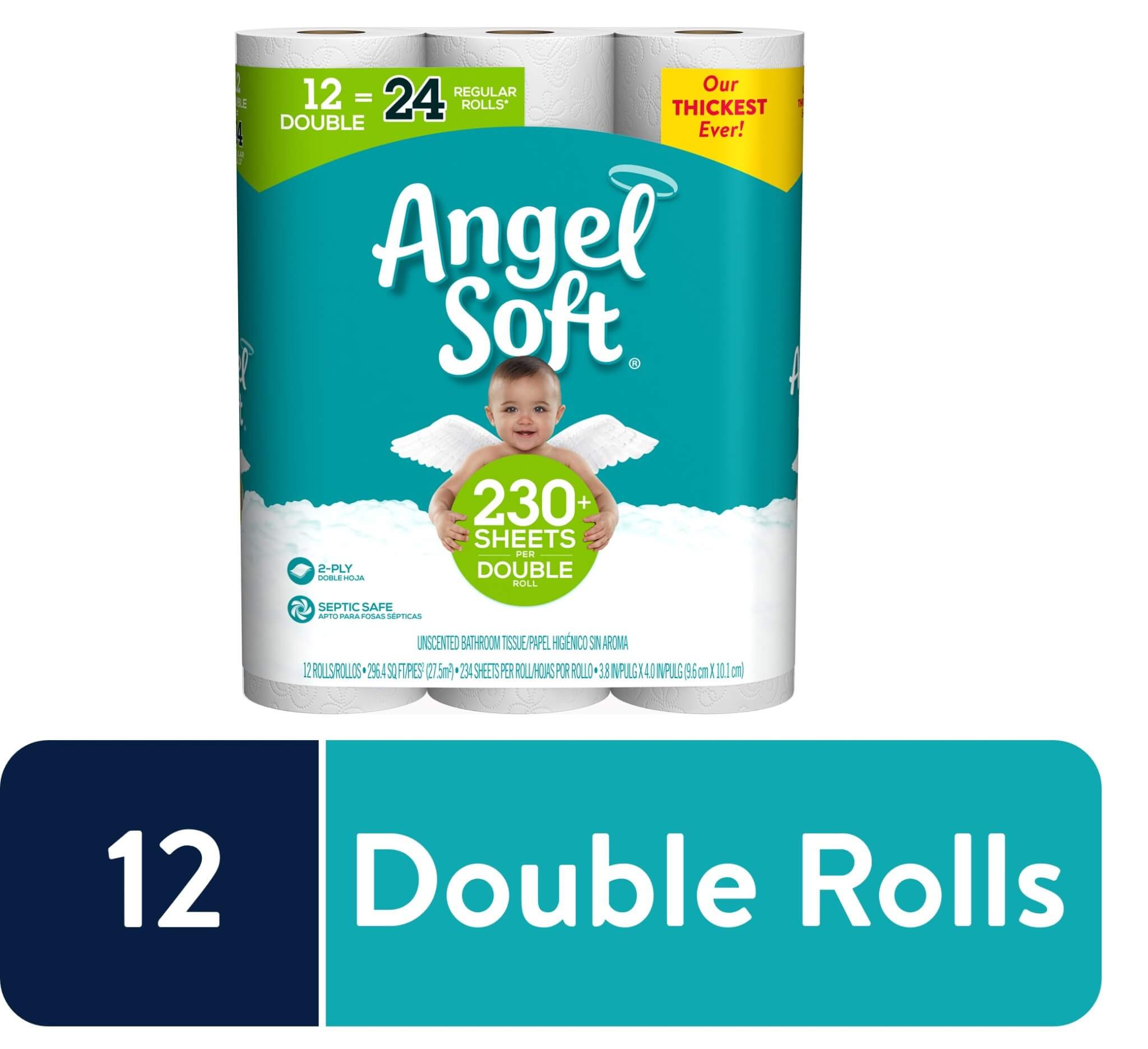 Angel Soft Toilet Paper, 12 Double Rolls ONLY $5.97