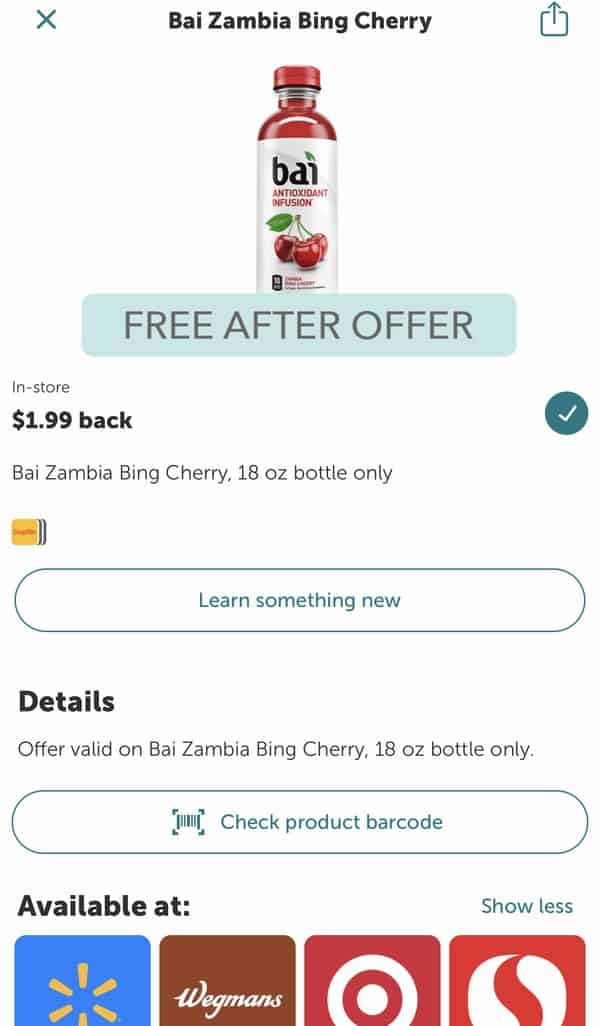 Free Bai Zambia Bing Cherry