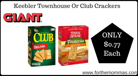 Keebler Townhouse Or Club Crackers