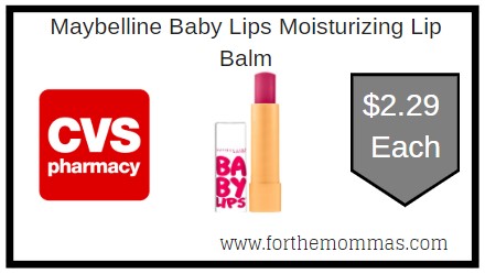 CVS: Maybelline Baby Lips Moisturizing Lip Balm $2.29