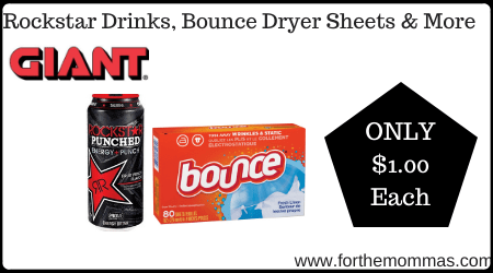 Rockstar Drinks, Bounce Dryer Sheets & More