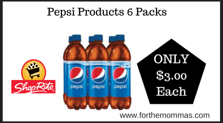 ShopRite Deal on Pepsi Products 6 Packs