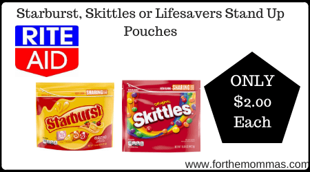 Starburst, Skittles or Lifesavers Stand Up Pouches