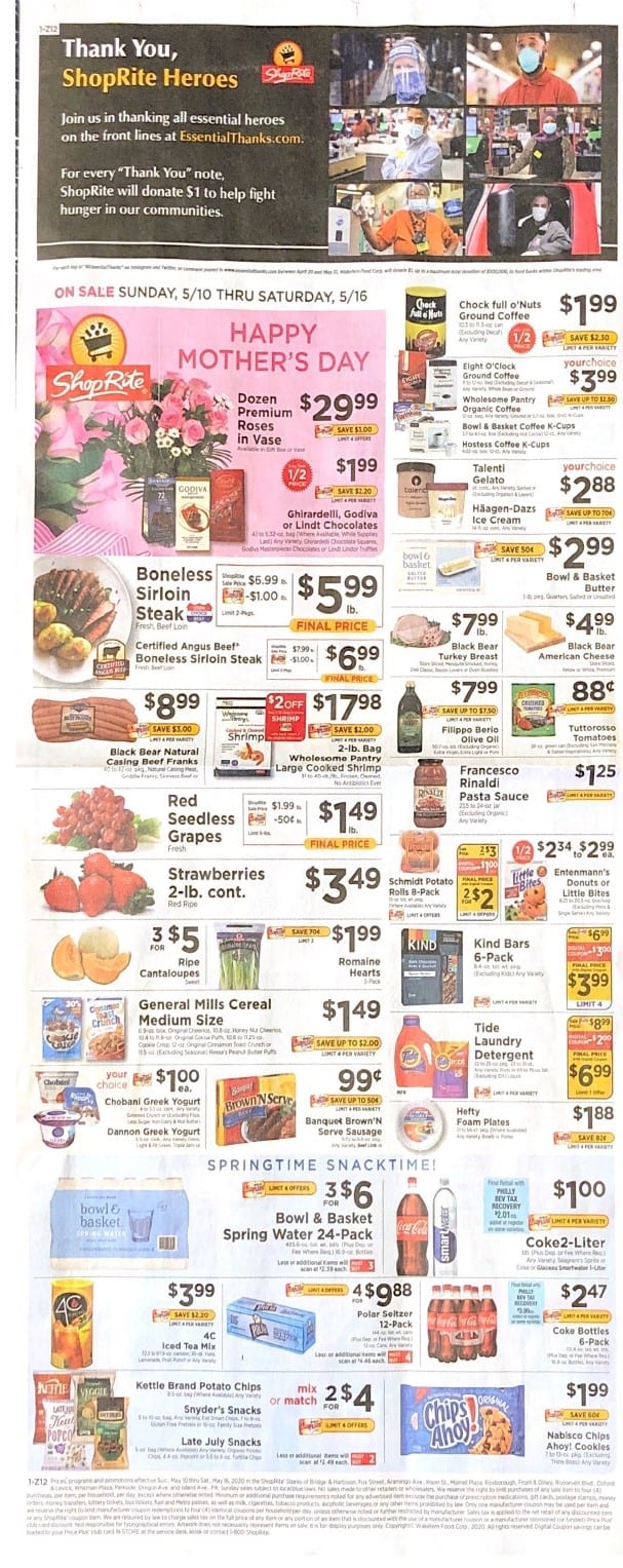 ShopRite Ad Scan For 05/10/20 Thru 05/16/20 Is Here!