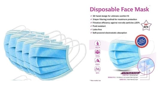 Download Amazon 50 Pcs Vanecia Disposable 3 Ply Protective Earloop Face Masks 19 99 Reg 50 PSD Mockup Templates