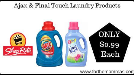 ShopRite: Ajax & Final Touch Laundry Products Just $0.99 Each 