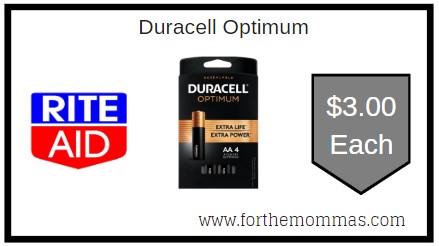 Rite Aid: Duracell Optimum ONLY $3.00 
