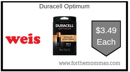 Weis: Duracell Optimum ONLY $3.49 Starting 6/28