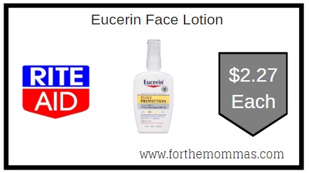 Rite Aid: Eucerin Face Lotion ONLY $2.27 Each Starting 6/28
