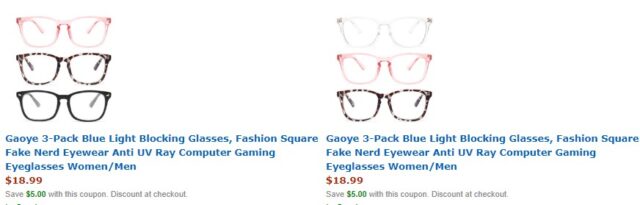Fashion Blue Light Blocking Glasses $13.99 at Amazon