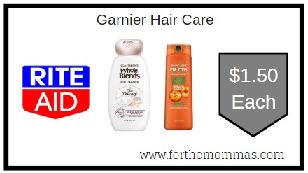 Rite Aid: Garnier Hair Care As Low As $1.50 Each 