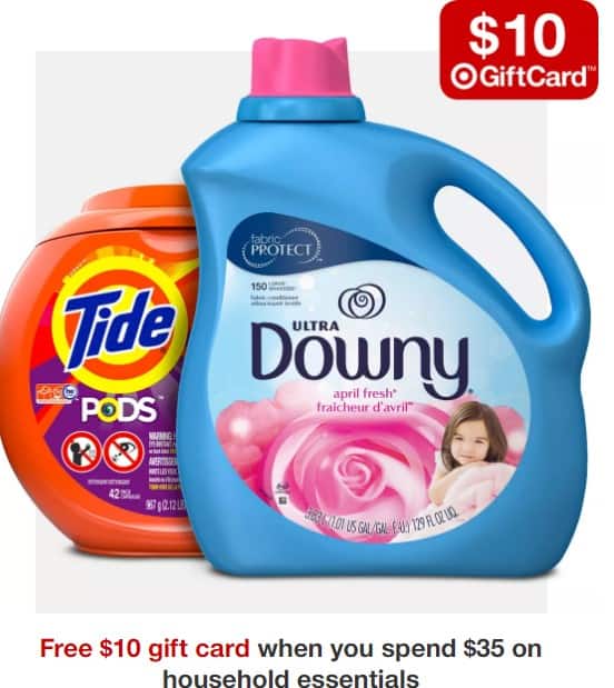 Target: Free $10 Target GiftCard when you spend $35 or More on Select Household Essentials