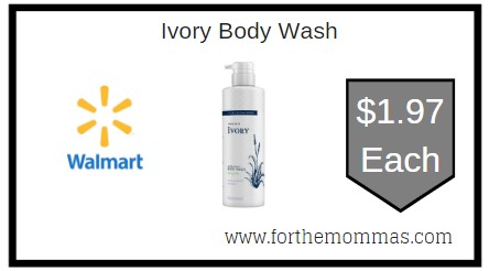 Walmart: Ivory Body Wash ONLY $1.97 Thru 7/1