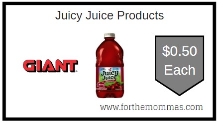 Giant: Juicy Juice Products Only $0.50 Each Starting 6/12!
