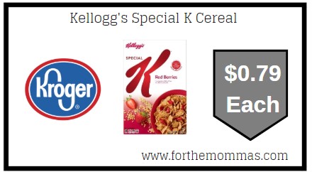 Kroger Mega Sale: Kellogg's Special K Cereal ONLY $0.79 (Reg $1.79)