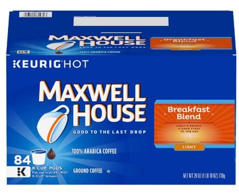 Maxwell House Breakfast Blend Light Roast K-Cup Coffee Pods (84 Pods) 