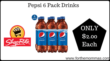 ShopRite: Pepsi Bottle Drinks 6 Packs
