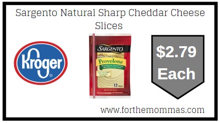 Kroger: Sargento Natural Sharp Cheddar Cheese Slices $2.79 {Kroger Digital Coupon}